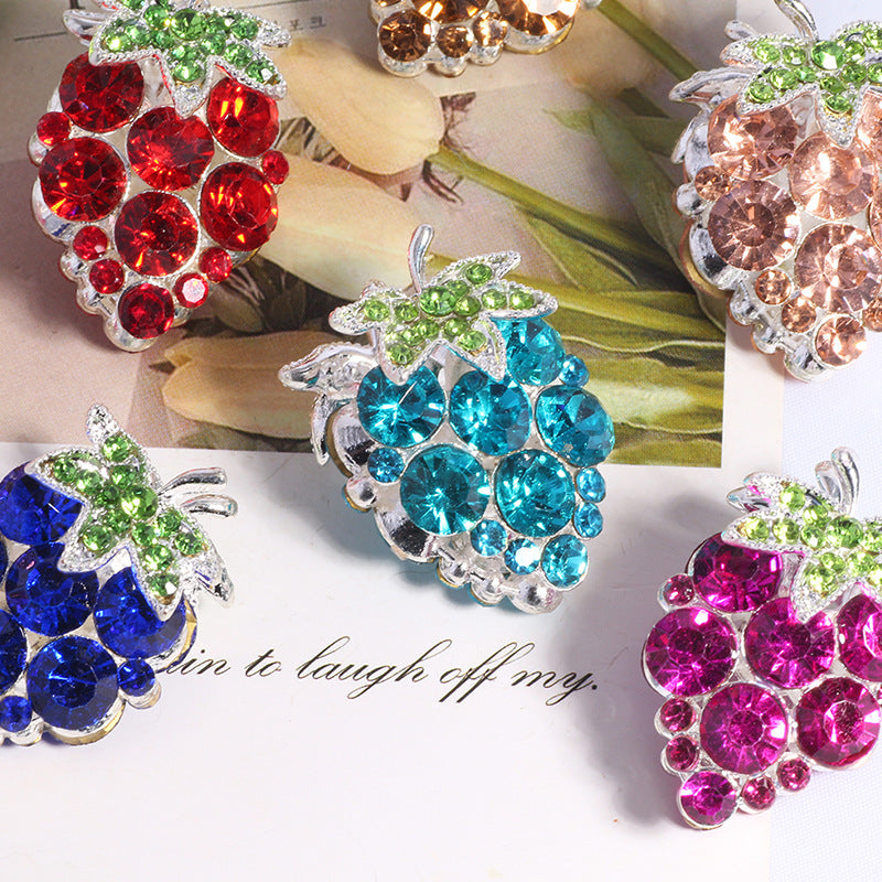 Wholesale Colorful grape full diamond can wear straight hole loose beads DIY mobile phone key chain